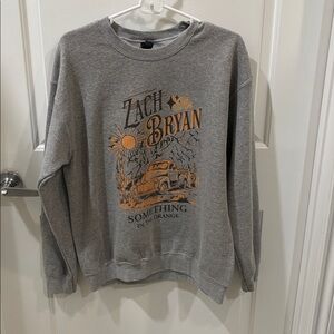 Zach Bryan Something in the Orange Gray Crewneck Sweatshirt